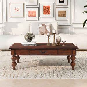 Rectangular Wooden Coffee Table with Storage Drawer