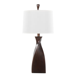 Curvo 2-Piece Copper Bronze Polyresin Table Lamps with Linen Shade