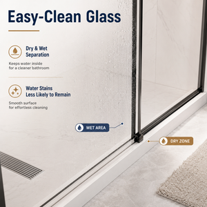 60" W x 73" H Soft Closing Sliding Frameless Shower Doors