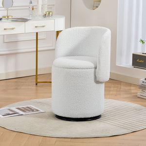Barrel Chair & Built In Storage, 360° Swivel - Beige