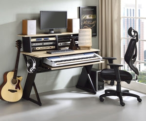 Eleazar Music Recording Studio Desk - Natural Oak