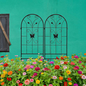 2 Pack Metal Garden Trellis 71" x 19.7" Rustproof Outdoor Support