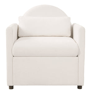 Beige Pet Friendly Accent Chair with Hidden Pet Nook