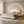 Cream-colored Boucle Upholstered Bed with Rubber Wood Foot, Queen