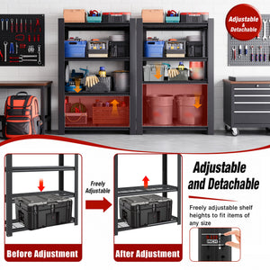 60"H 4-Tier Adjustable Heavy Duty Shelving Metal Mesh Storage Rack