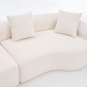 4 Seater Sofa With Fabric, 30D, 60 Hardness Full Sponge, 4 Pillow For Living Room, Home Furniture Sleeper Sectional Sofa For Apartment