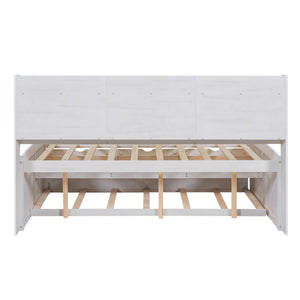 Captain Bed With Built In Bookshelves, 3 Storage Drawers, And Trundle