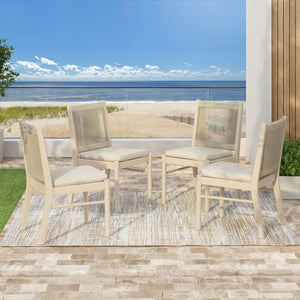 Cordoba Dining Chair Set of 2 - Comfortable Armless Chairs - Beige