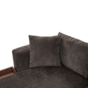 Modern L Shaped Sectional Sofa With Upholstery And Wooden Storage