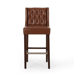 Solstara Upholstered Dining Barstool with Button Tufted and Wing Back