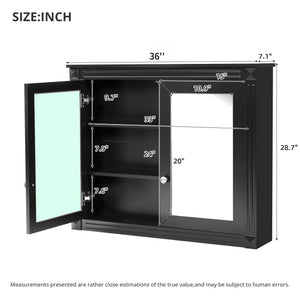 Wall-Mounted Medicine Cabinet With 2 Mirrors and Adjustable Shelves