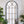 34x65.5' Arched Full-Length Mirror with Black and Gold Windowpane Design