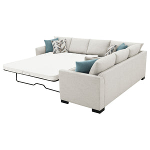 Radison - Upholstered Sectional Sofa With Hidden Sleeper - Greige