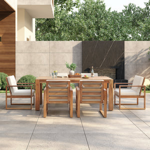 TREXM Patio Table and Chairs Set, 7-Piece Outdoor Dining Set for 6