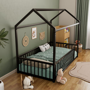 Montessori Floor Bed Frame With House Shape