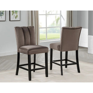 5 Piece Counter Dining Set With Table, Chairs - Black / Brown