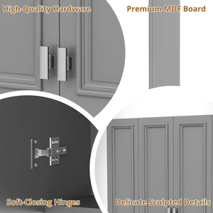 Wall Mounted Bathroom Cabinet With 5 Adjustable Shelves