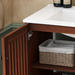 30" Vintage Bathroom Vanity With Ceramic Sink