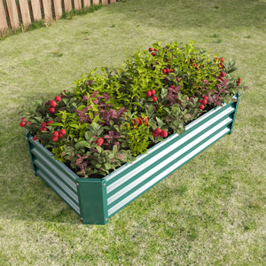 Metal Raised Garden Bed, Rectangle Raised Planter 4×2×1ft