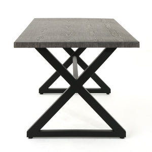 Rolando Outdoor Aluminum Dining Table with Steel Frame