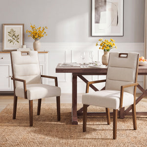 Upholstered Dining Chairs with Armrests