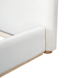 Elegant Upholstered Bed With Solid Wood Frame, King
