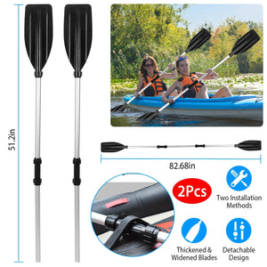 2Pcs Kayak Paddles Aluminum Alloy Detachable Canoe Paddle Boat Oars for Kayaking Boating Oar Fishing