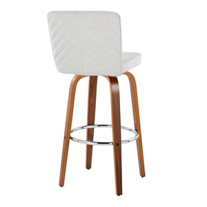 Henry - Contemporary Fixed Height Barstool With Swivel With Round Footrest (Set of 2)