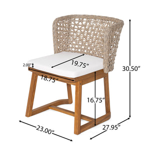 69" Outdoor Solid Wood Dining Set for 6