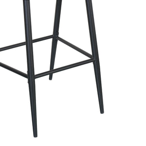 Outdoor Bar Height Metal Frame Counter Stools with Scallop-Shaped Backrest & Water-Resistant Cushions