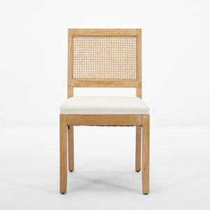 Farmhouse Rattan Dining Chairs Set of 2