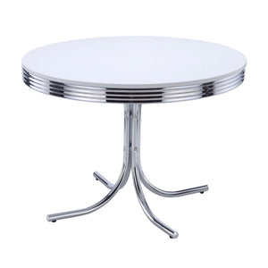 Parlisse - 5 Piece Round Dining Sets And Chairs - White
