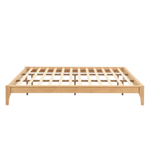 Solid Dry Bamboo Platform Bed Frame, With Slat Support