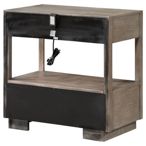 Prescott - 2 Drawers Nightstand With Open Shelf - Taupe