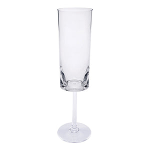 Oval Halo Unbreakable Plastic Champagne Flutes (Set of 4), Acrylic Wedding Mimosas Glasses, 4Oz - Clear