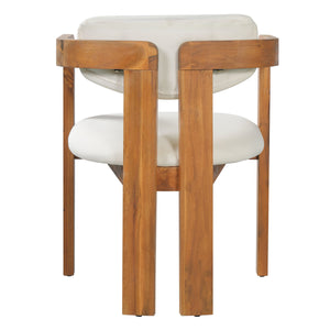 Set of 2 Outdoor Acacia Wood Dining Chairs with Cushions