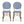 Outdoor Rattan and Aluminum French Armless Bistro Chairs Set - Navy Blue
