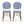 Outdoor Rattan and Aluminum French Armless Bistro Chairs Set - Navy Blue