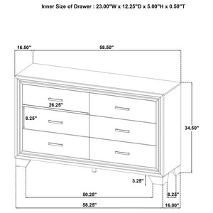 Funston - 4 Piece Queen Bedroom Set With Upholstered Headboard - Oak
