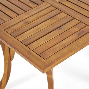 Outdoor Hermosa 5 Piece Wood Dining Set With Cushions - Teak / Beige