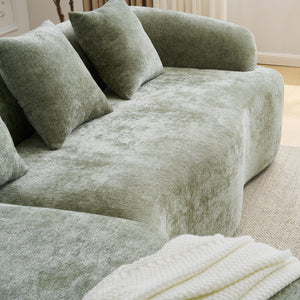 Modular L-Shape Sectional Sofa With Curved Chaise