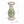 D4.7x10' White Ceramic Candle Holder with Green Floral Patterns, Small