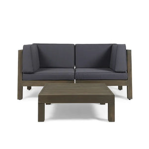 Brava X-Back 2 Seater Sectional Loveseat with Coffee Table