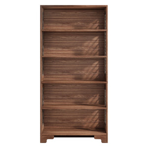 6 Tier Brown Mid Century Bookcase With X Design For Living Room - Brown