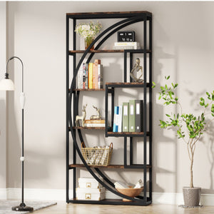 5 Tier Etagere Bookshelf With 8 Open Shelves Organizer For Living Room