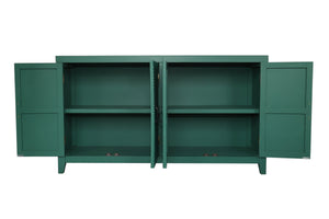 59in Green Accent Cabinet with 4 Doors Mid Century Modern Buffet