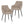 Dining Chair With Backrest And Wide Seat (Set of 2) - Beige