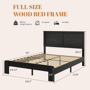 Full Size Wood Platform Bed Frame