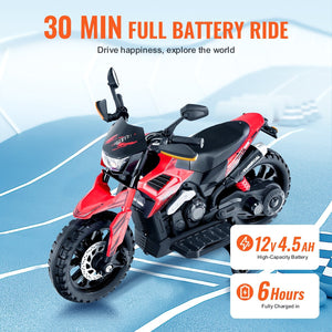 Christmas Gift Kids Ride On Motorcycle 12V Electric Motorbike With LED For Kids Aged