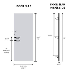 36 x 80 Smooth Fiberglass Entry Door Slab